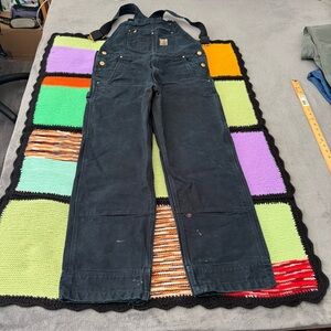 Carhartt Bib Overall Double knee worker Black size 34x32